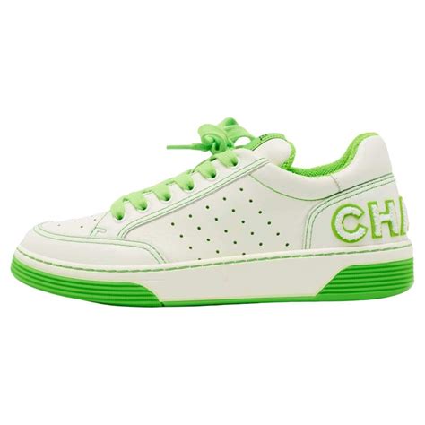 neon chanel sneakers|chanel leather sneakers.